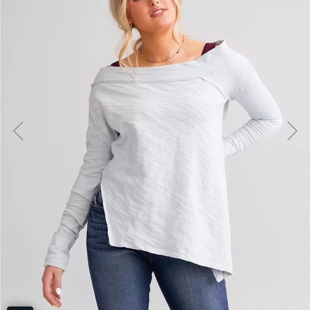 Free People To the Right Off the Shoulder Knit Top​ - Picture 4 of 15